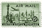 Antique air mail postage stamp
